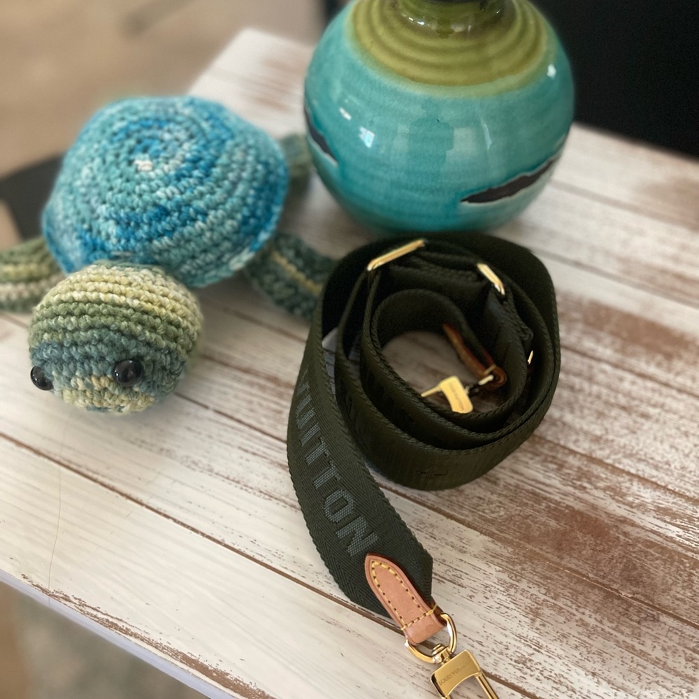 Louis Vuitton Hunter Green Strap with Gold Accents